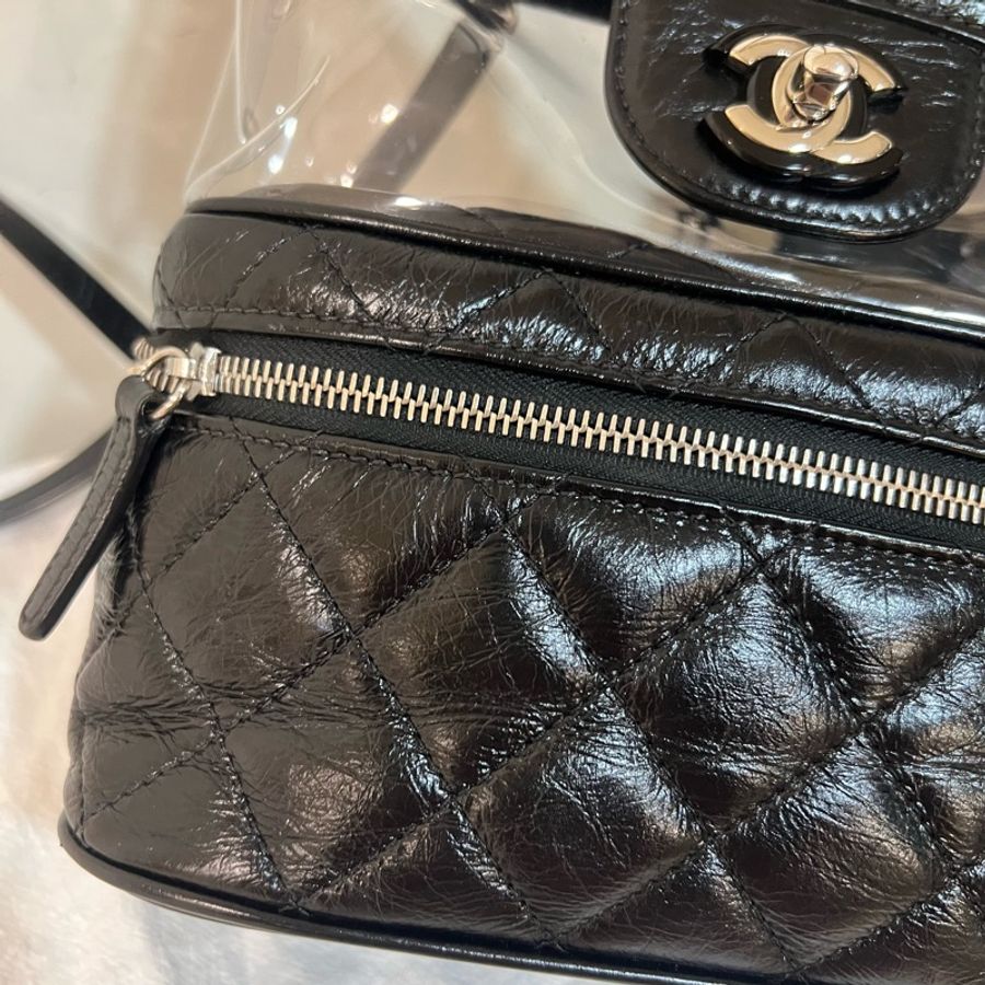 ෆ Chanel PVC果凍透明雙肩包 後背包🖤-19
