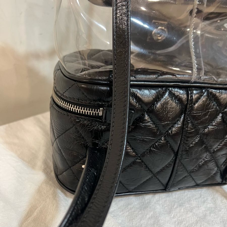ෆ Chanel PVC果凍透明雙肩包 後背包🖤-24