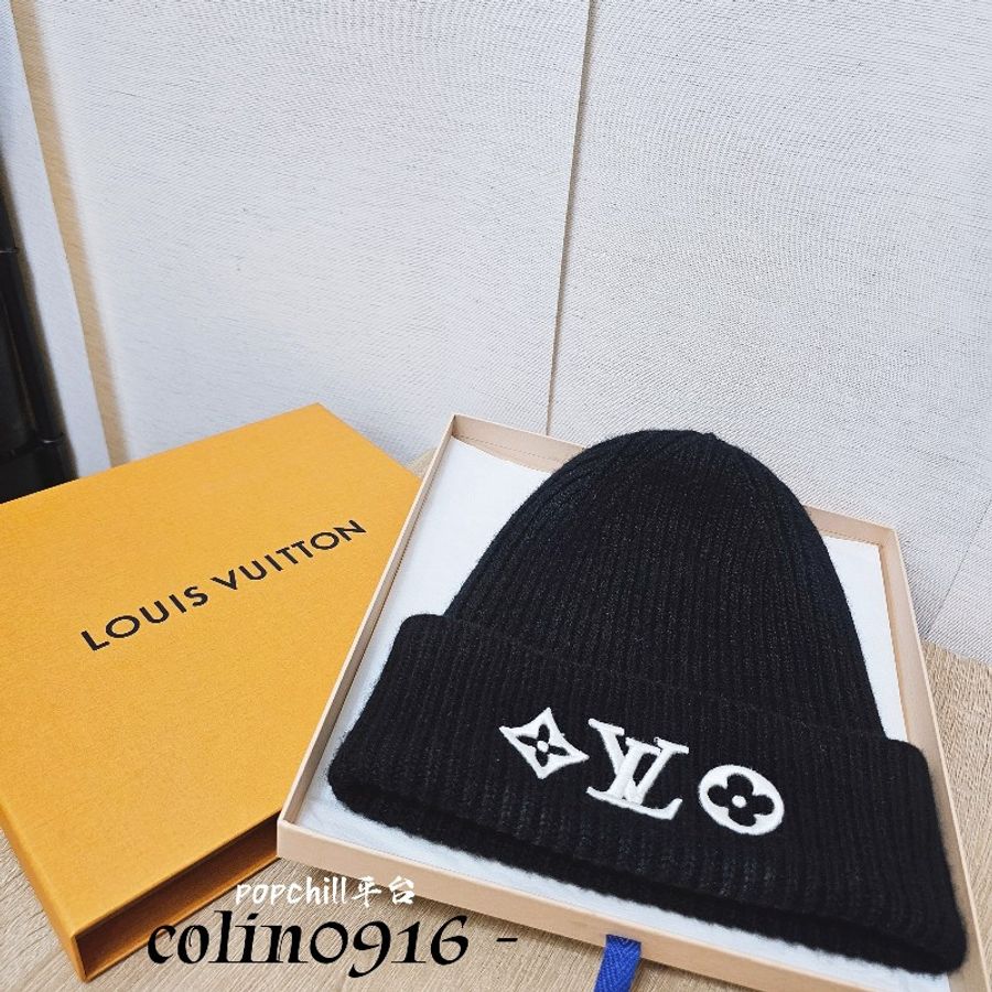 [提早準備福利❣️現省7000] LV HeadLine黑羊毛刺繡冷帽-0