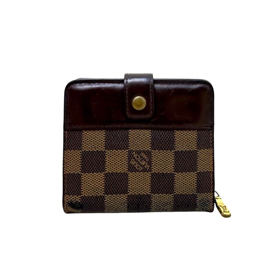 【赫蒂國際精品】 Louis Vuitton 路易威登 棋盤格拉鏈零錢包兩折短夾 vintage-0