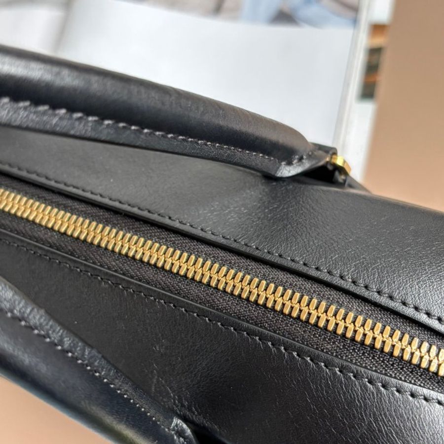 ::Louis Vuitton:: M43595 City Malle淺棕色花紋拼接黑色牛皮手提兩用包 斜背包-11
