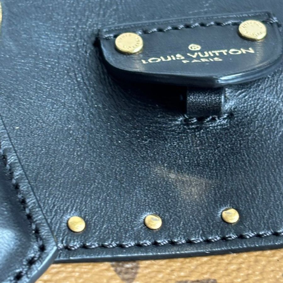 ::Louis Vuitton:: M43595 City Malle淺棕色花紋拼接黑色牛皮手提兩用包 斜背包-34