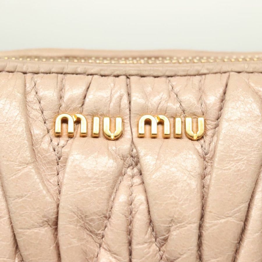 【日本直送】Miu Miu Matelasse 單肩包 皮革 粉紅色 金 正品 133370-17