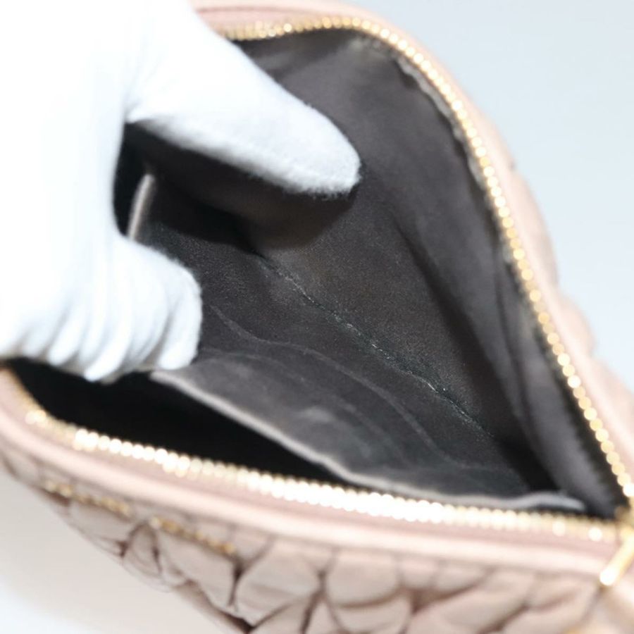 【日本直送】Miu Miu Matelasse 單肩包 皮革 粉紅色 金 正品 133370-21