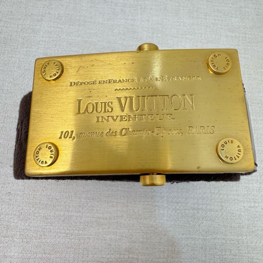 【赫蒂國際精品】 Louis Vuitton 路易威登 咖啡色 金頭 皮帶 腰帶 vintage-4