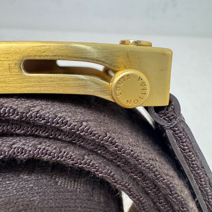【赫蒂國際精品】 Louis Vuitton 路易威登 咖啡色 金頭 皮帶 腰帶 vintage-5