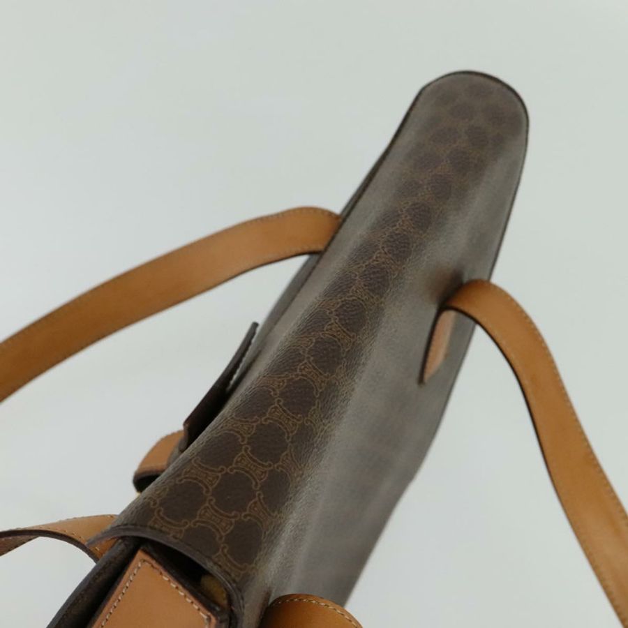 【日本直送】CELINE Macadam帆布手提包 PVC皮革 棕色 金色 正品 137435-5