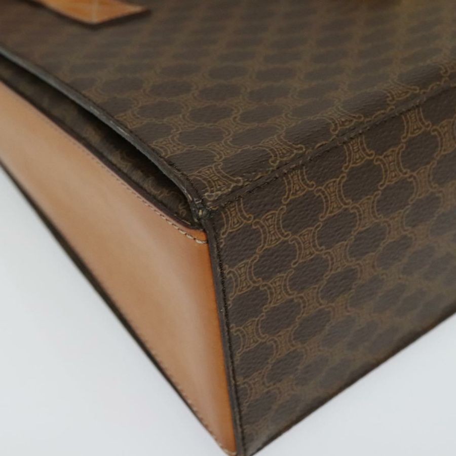 【日本直送】CELINE Macadam帆布手提包 PVC皮革 棕色 金色 正品 137435-7