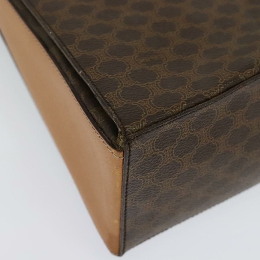 【日本直送】CELINE Macadam帆布手提包 PVC皮革 棕色 金色 正品 137435-15