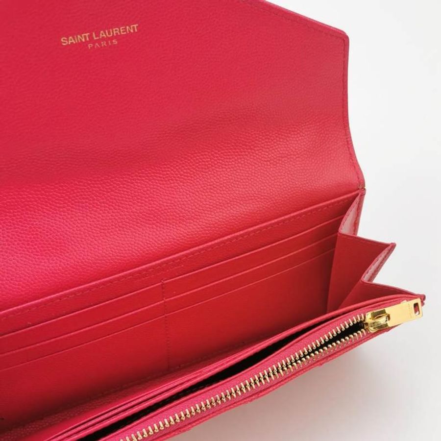 Saint Laurent Cassandre 大號 牛皮 純色 YSL標誌 手拿包-5