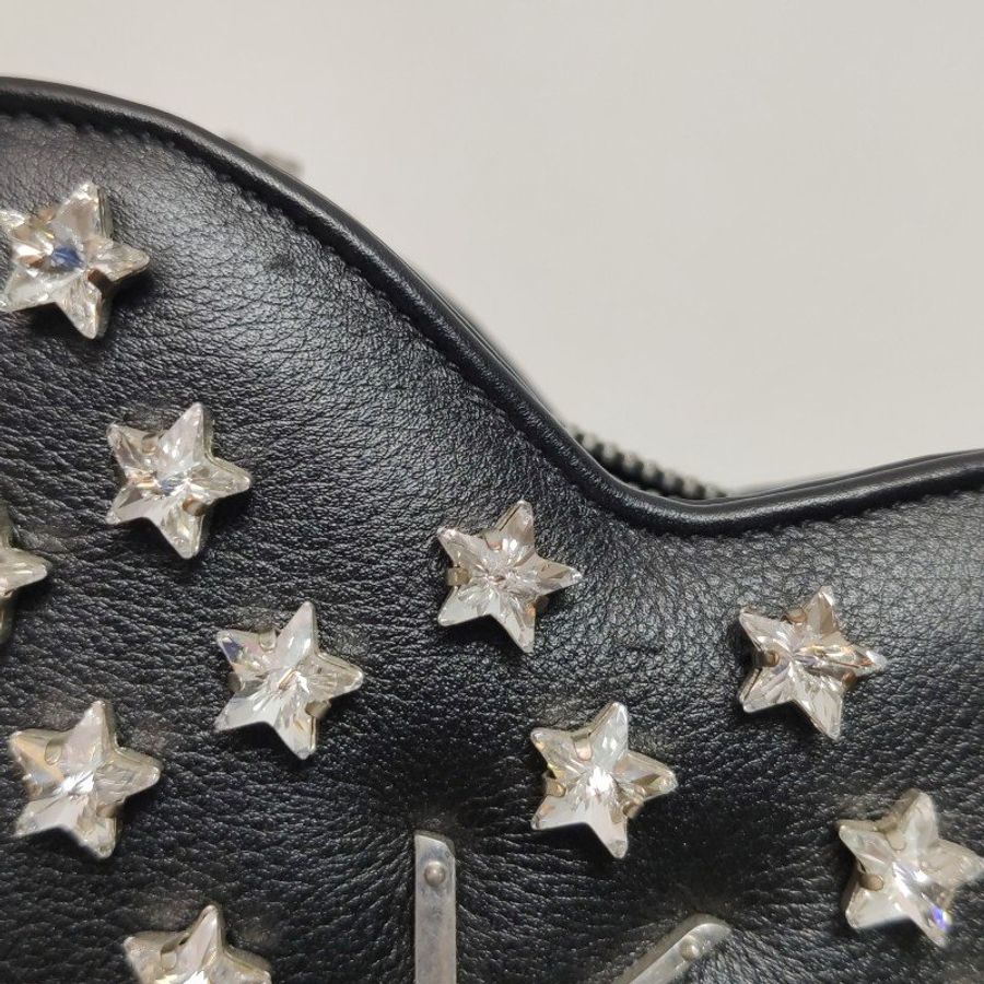 Saint Laurent 牛皮 五角星 水鑽 裝飾 愛心 造型 斜挎包 單肩包-15