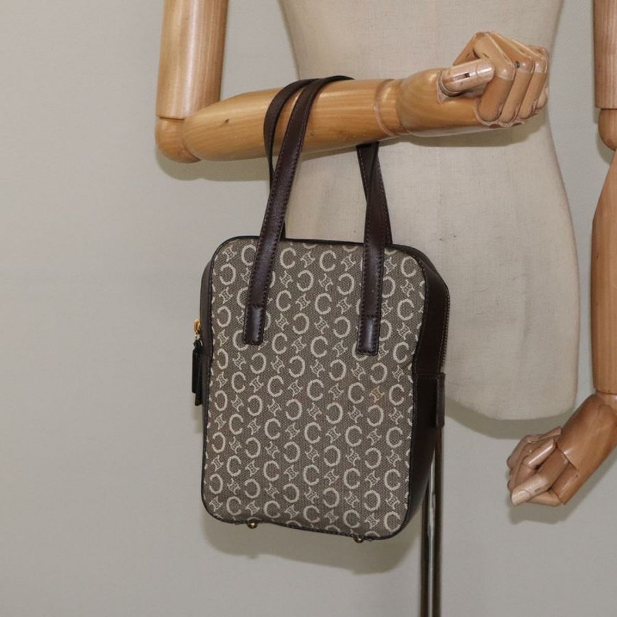 【日本直送】CELINE C Macadam 帆布手袋 棕色金色 正品 122971-19
