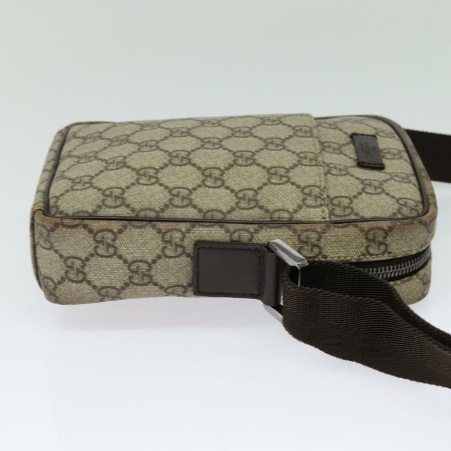 【日本直送】GUCCI GG Supreme 單肩包 PVC 米色 銀色 122754 正品 127080-3