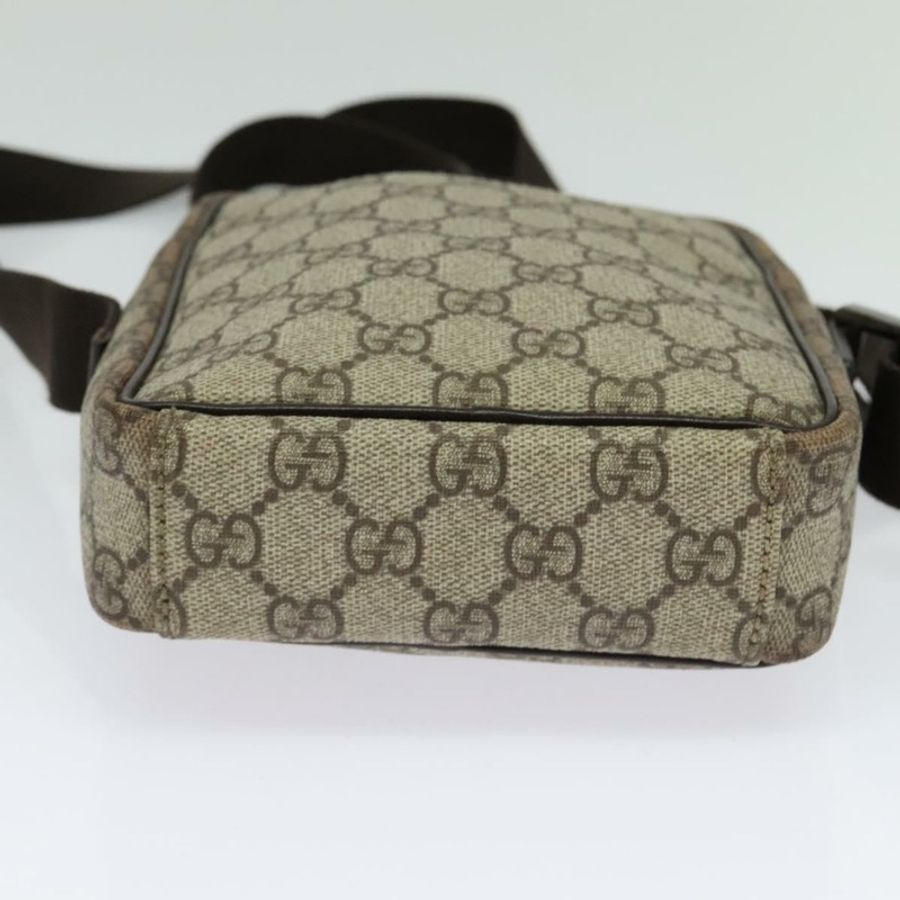 【日本直送】GUCCI GG Supreme 單肩包 PVC 米色 銀色 122754 正品 127080-4