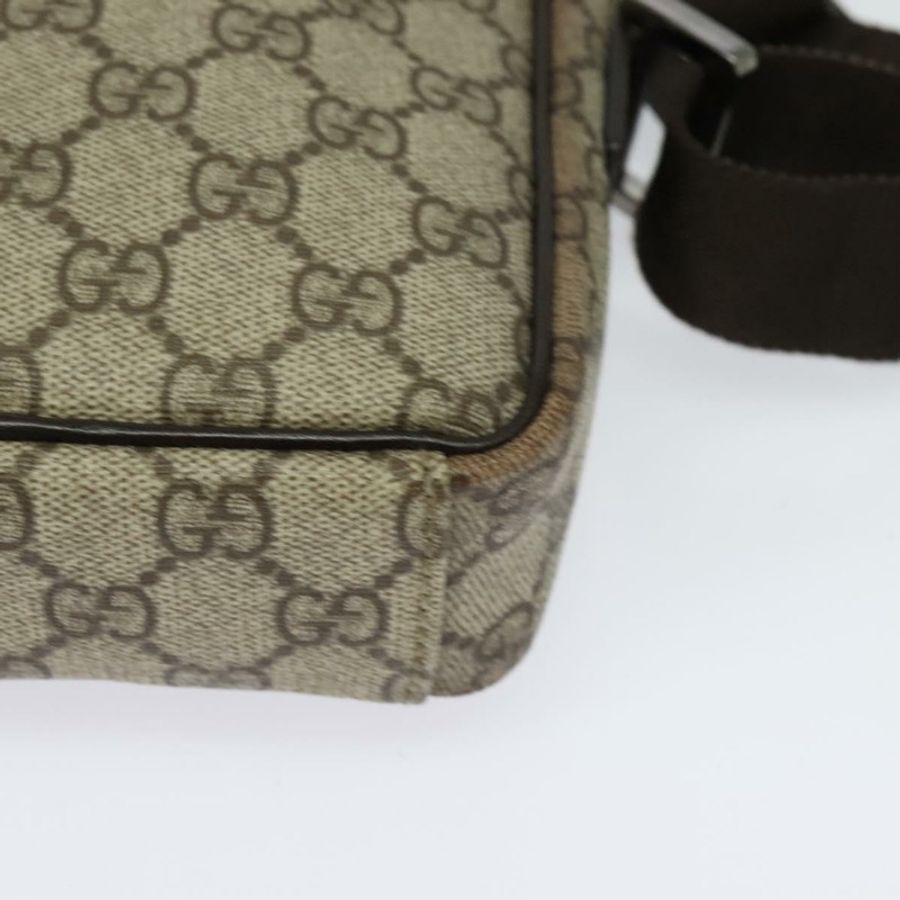 【日本直送】GUCCI GG Supreme 單肩包 PVC 米色 銀色 122754 正品 127080-13