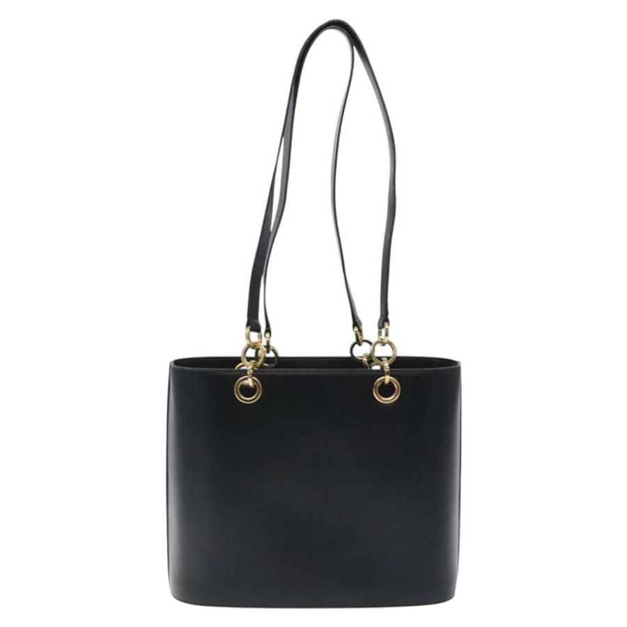 【日本直送】Salvatore Ferragamo 手提包 皮革 黑色 金色 正品 125712-1