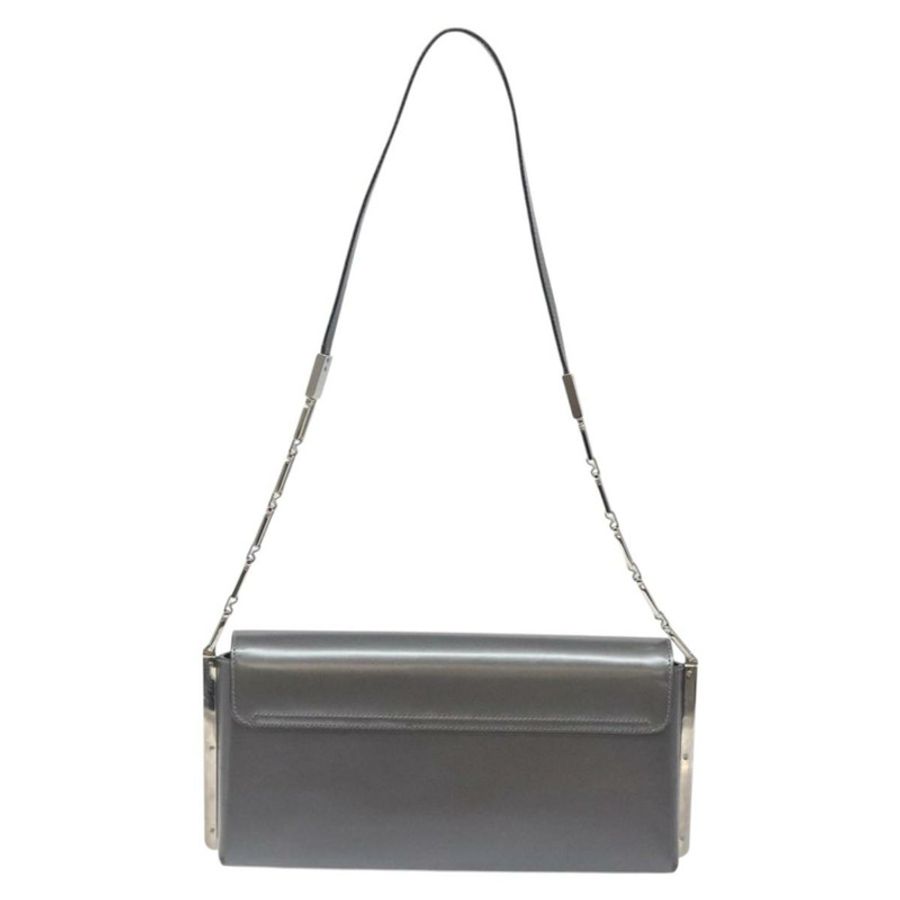 【日本直送】Salvatore Ferragamo 單肩包 漆皮 銀色 Auth 128102-1