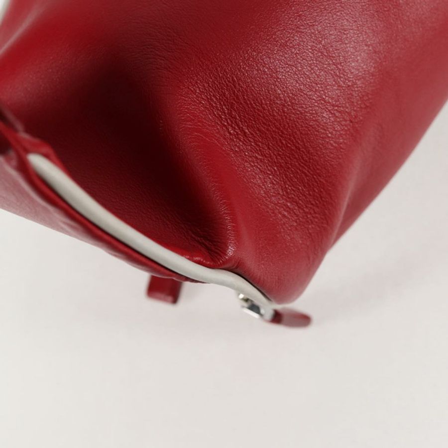 【日本直送】PRADA 銀色紅色皮革斜背包 正品 130229V-14