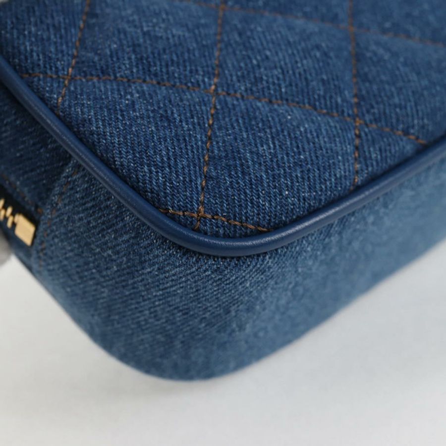 【日本直送】范思哲鏈條單肩包 牛仔藍 金色 正品 118959M-15