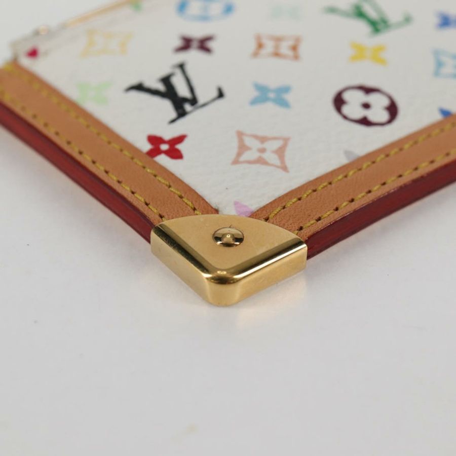 【日本直送】路易威登 (LOUIS VUITTON) 多色 Pochette Cles 零錢包 白色 M92655 LV 正品 131840V-6