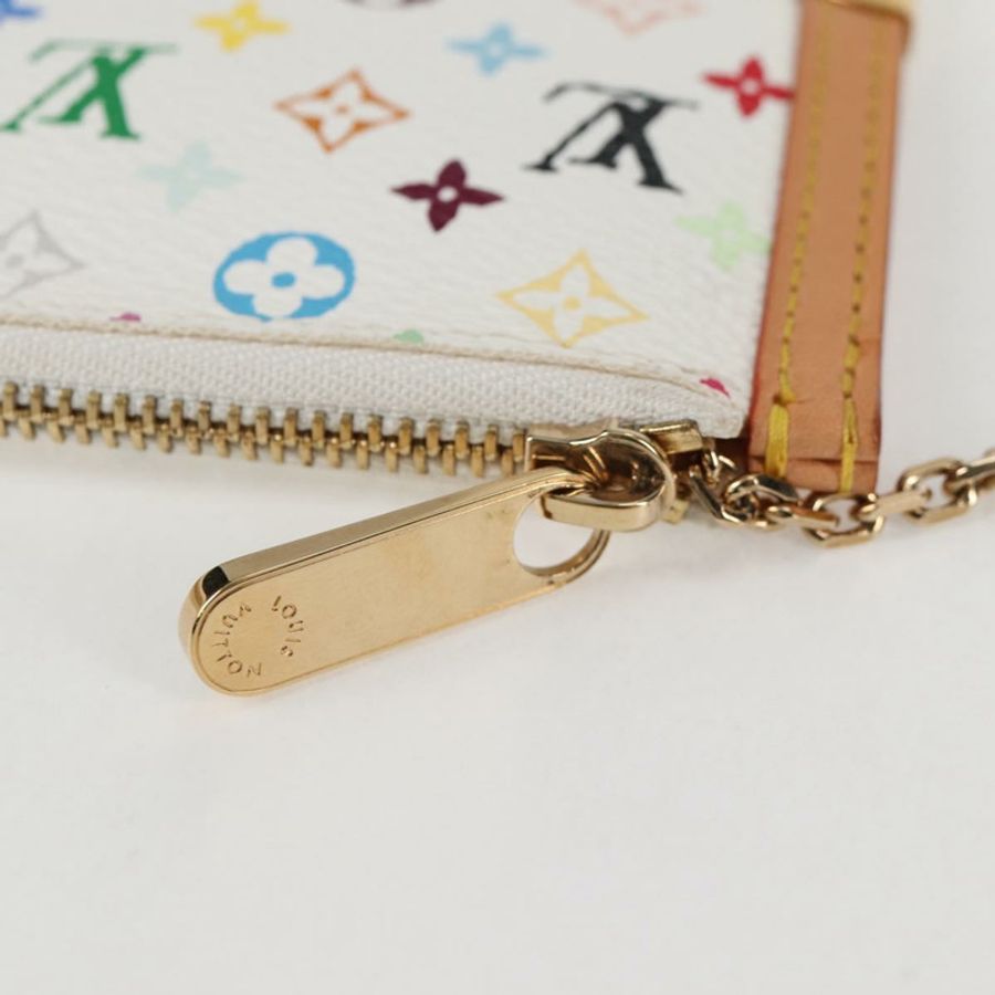 【日本直送】路易威登 (LOUIS VUITTON) 多色 Pochette Cles 零錢包 白色 M92655 LV 正品 131840V-8