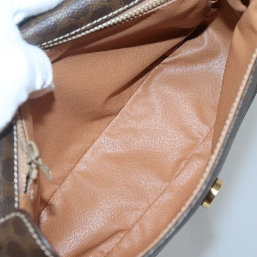 【日本直送】CELINE Macadam帆布肩背包 PVC皮革 棕色 金色 正品 132889-9