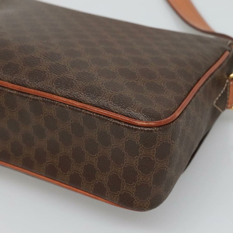 【日本直送】CELINE Macadam帆布肩背包 PVC皮革 棕色 金色 正品 132889-14