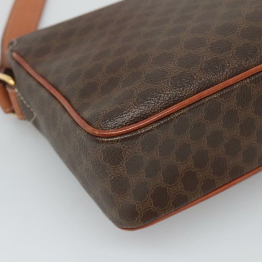 【日本直送】CELINE Macadam帆布肩背包 PVC皮革 棕色 金色 正品 132889-15
