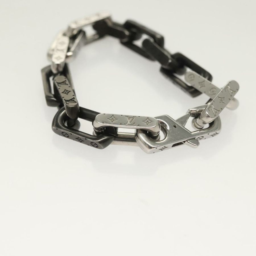 【日本直送】路易威登 Monogram 鏈手鍊,銀色金屬材質,貨號 M00686,LV 正品編號 133205-3
