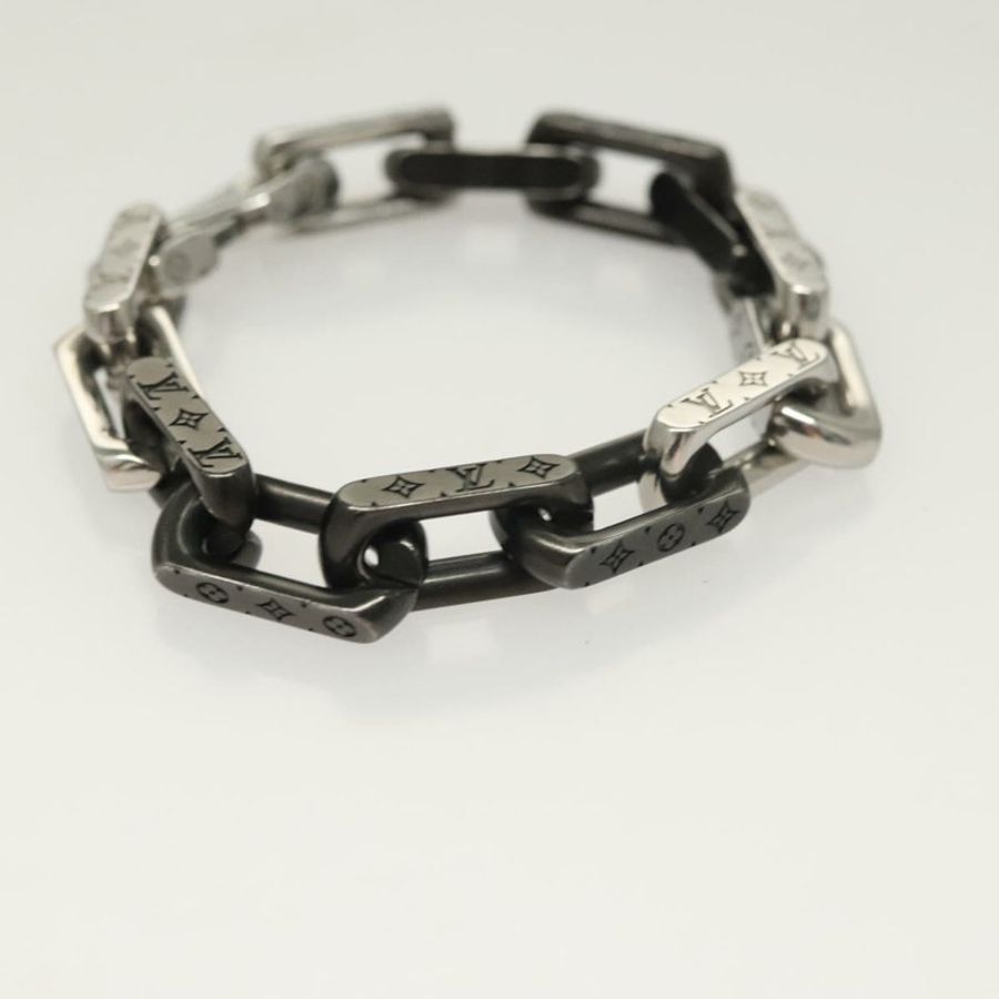 【日本直送】路易威登 Monogram 鏈手鍊,銀色金屬材質,貨號 M00686,LV 正品編號 133205-4
