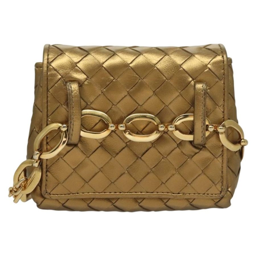 【日本直送】BOTTEGA VENETA INTRECCIATO 單肩包皮革金色正品 133586-1