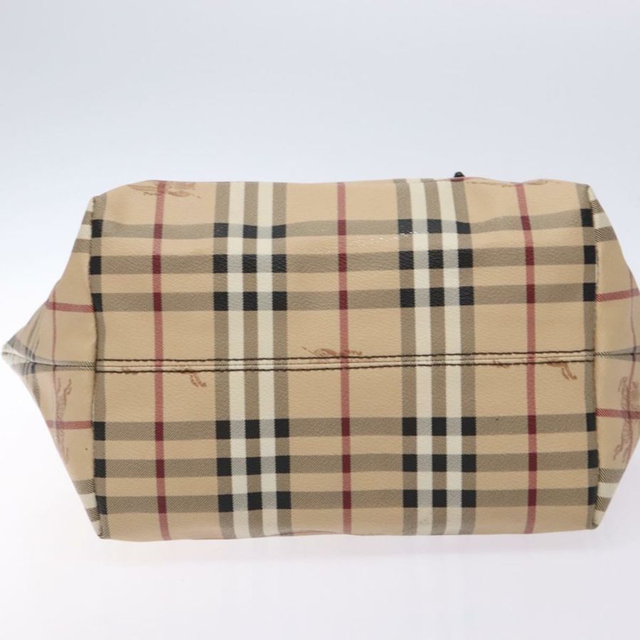 【日本直送】BURBERRY Nova 格紋手提包 PVC 米色 金色 正品 133565-4
