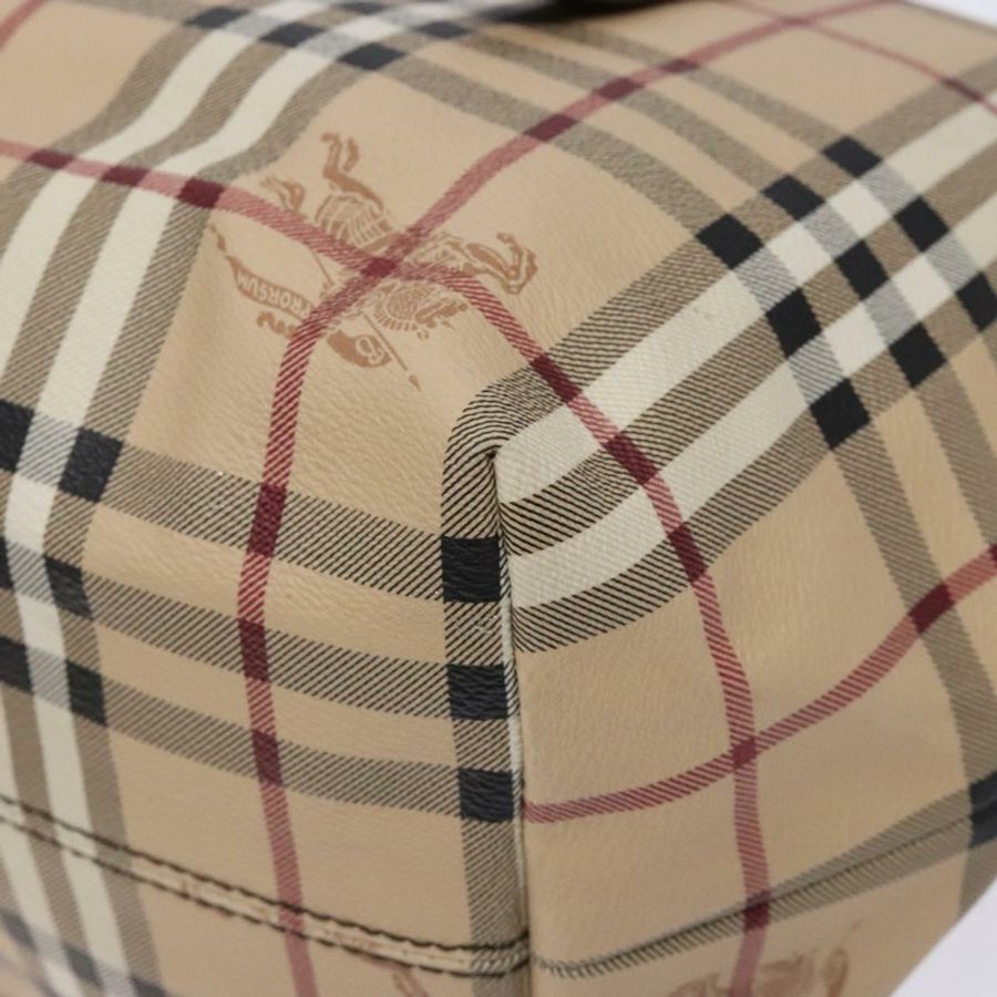 【日本直送】BURBERRY Nova 格紋手提包 PVC 米色 金色 正品 133565-8