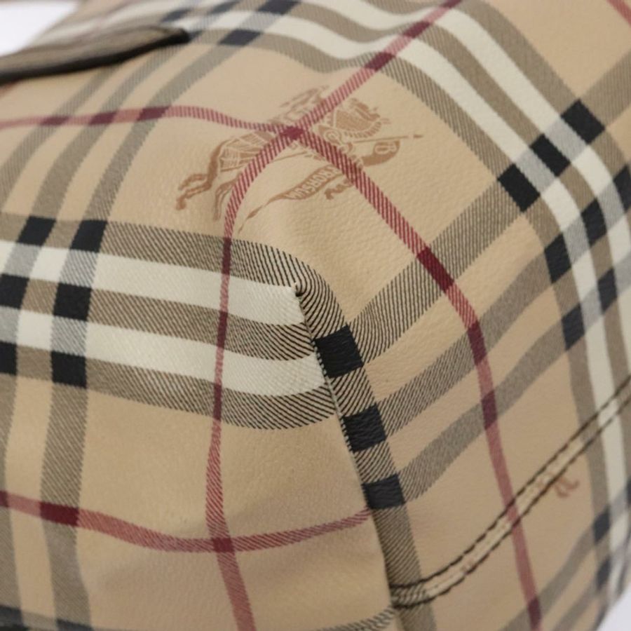 【日本直送】BURBERRY Nova 格紋手提包 PVC 米色 金色 正品 133565-13