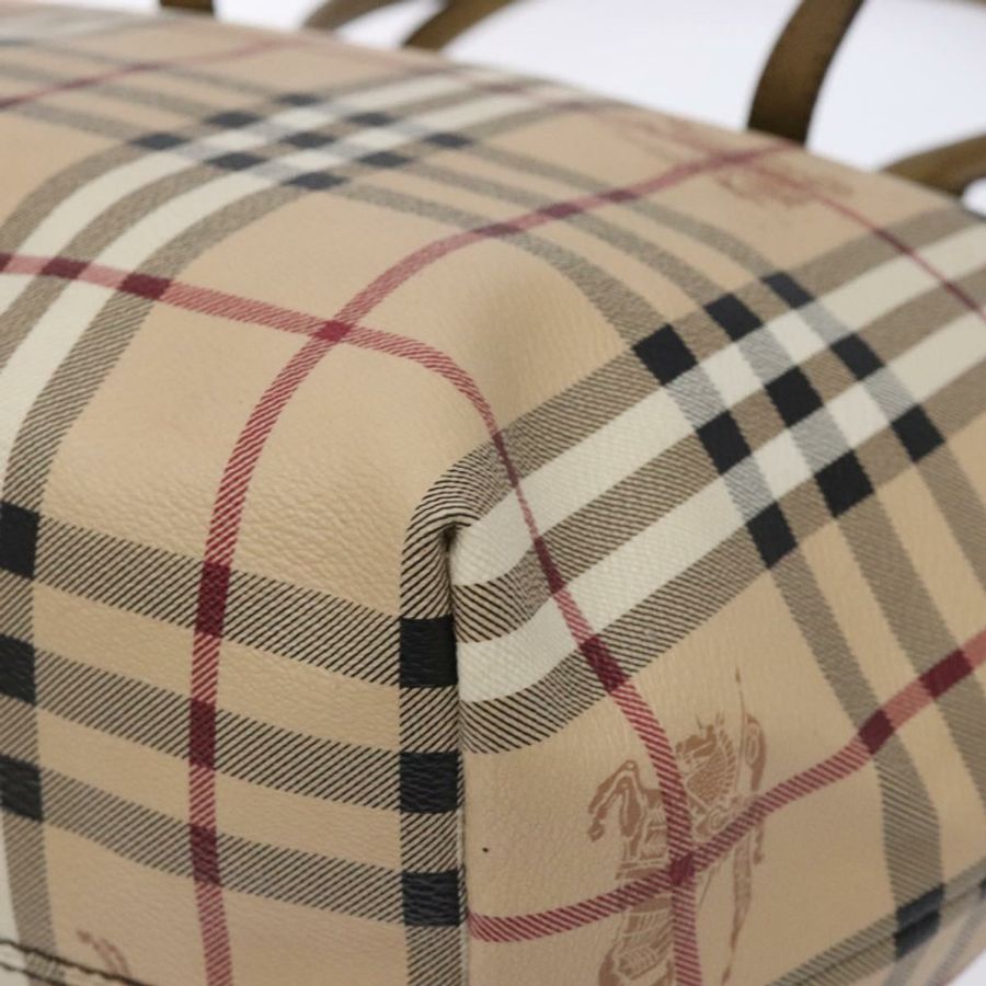 【日本直送】BURBERRY Nova 格紋手提包 PVC 米色 金色 正品 133565-14