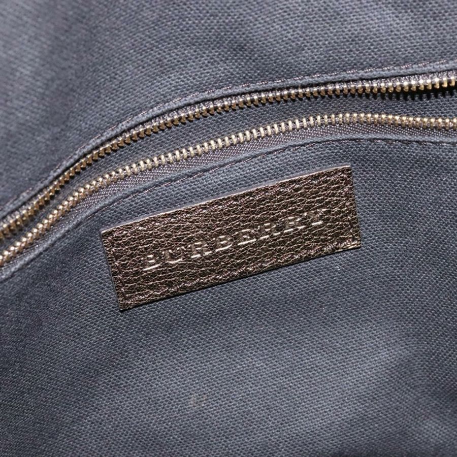 【日本直送】BURBERRY Nova 格紋手提包 PVC 米色 金色 正品 133565-17