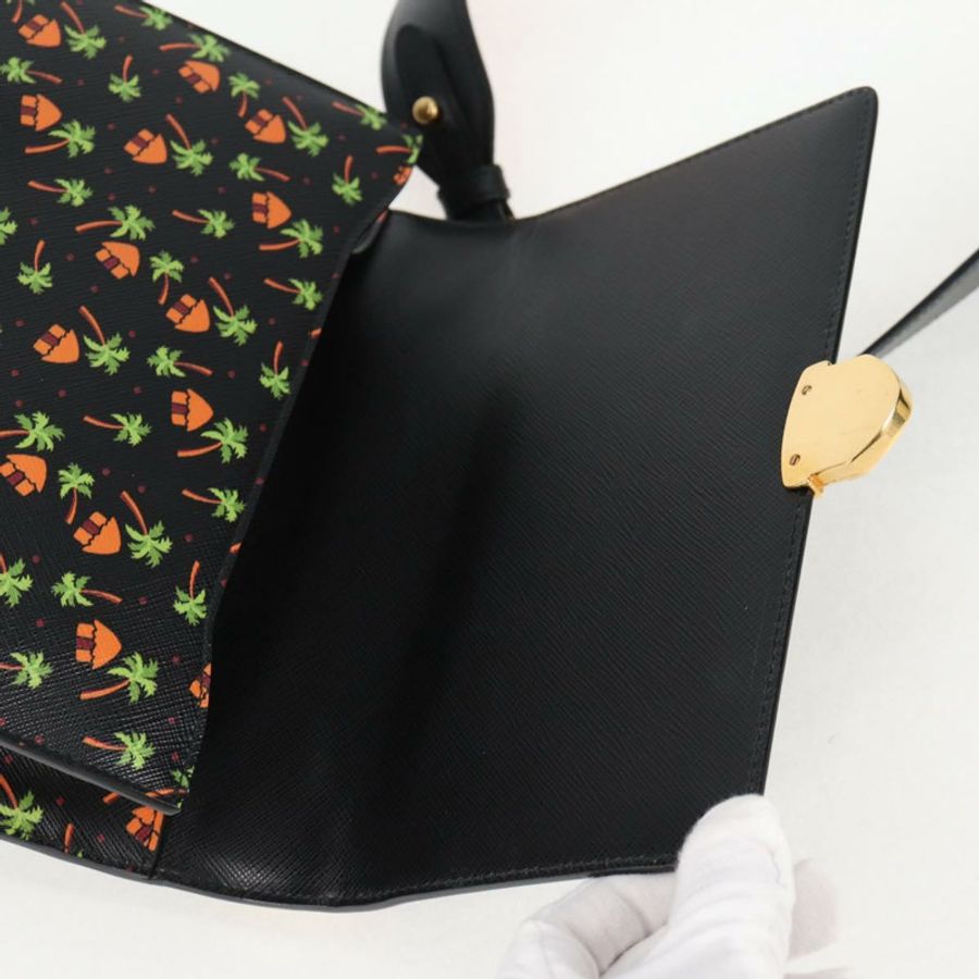 【日本直送】PRADA 黑色金色皮革肩背包,正品編號 134572V-18