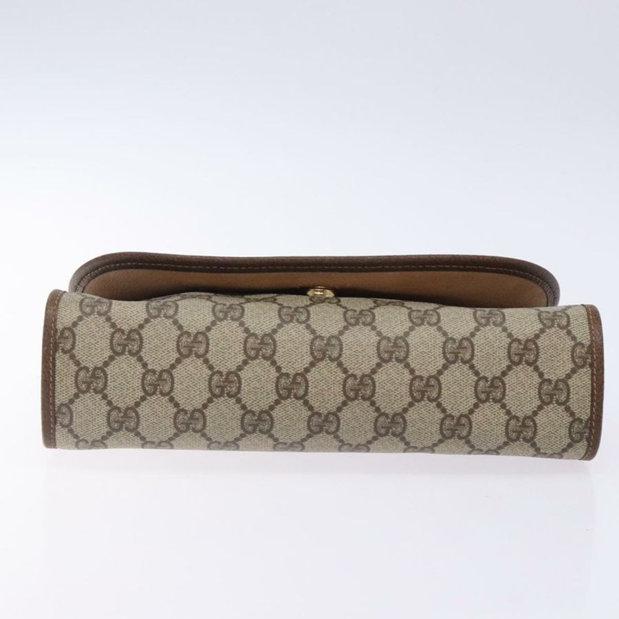 【日本直送】GUCCI GG Supreme Web Sherry Line 手提包 PVC 米色 金色 156 01 030 正品 133748-5