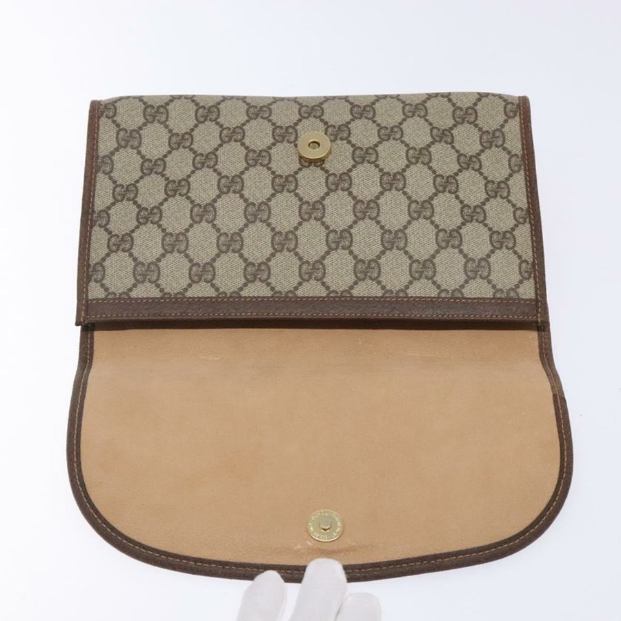 【日本直送】GUCCI GG Supreme Web Sherry Line 手提包 PVC 米色 金色 156 01 030 正品 133748-7