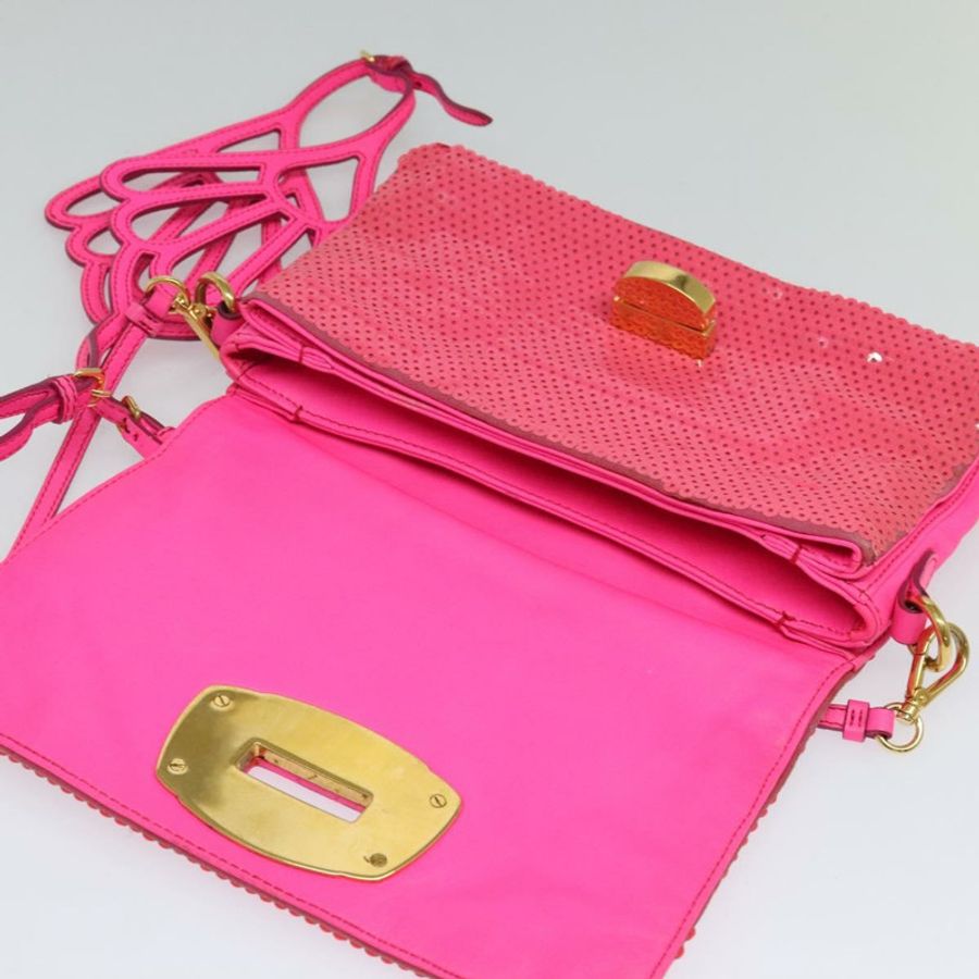 【日本直送】Miu Miu 亮片粉紅金色單肩包 正品 135485-9