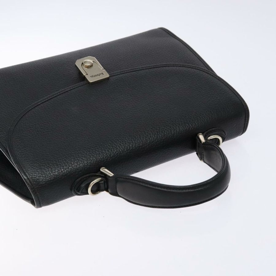 【日本直送】Burberrys 手提包 皮革 黑色 金色 正品 134000-5