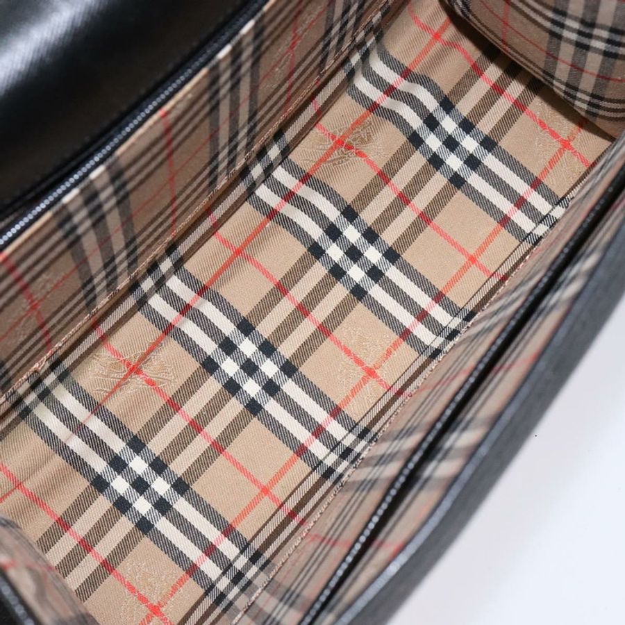 【日本直送】Burberrys 手提包 皮革 黑色 金色 正品 134000-11