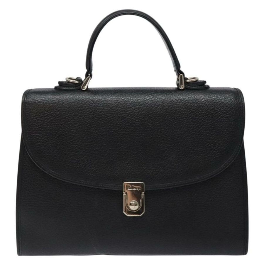 【日本直送】Burberrys 手提包 皮革 黑色 金色 正品 134000-12