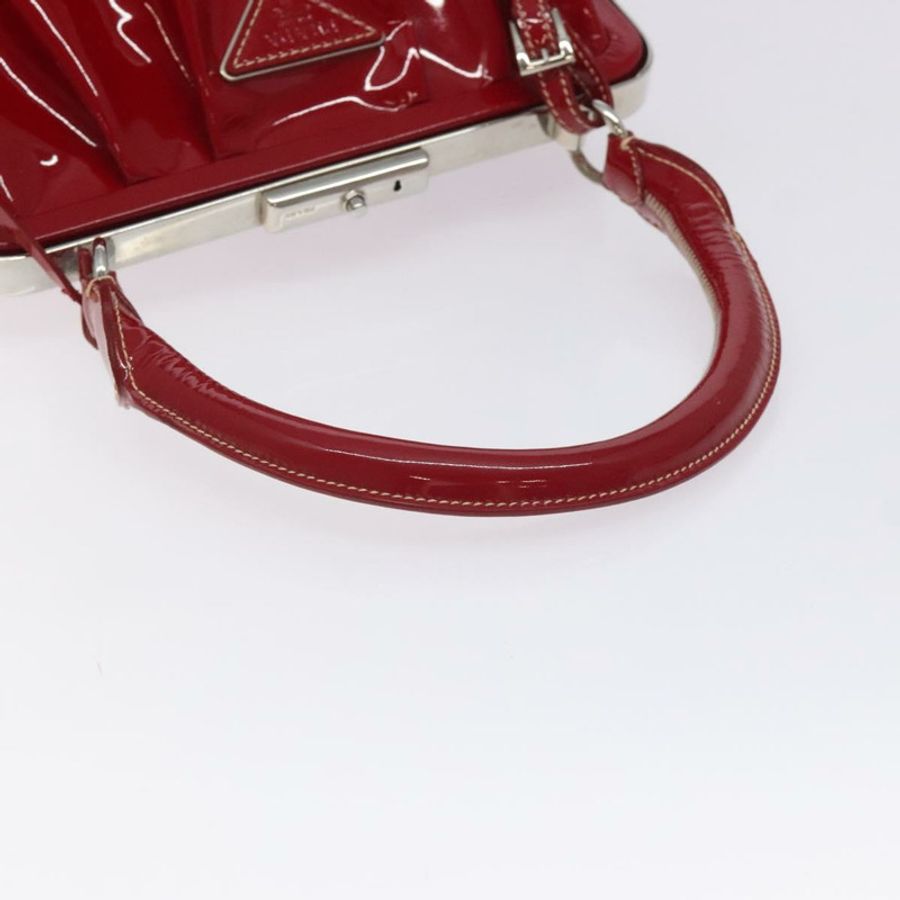 【日本直送】PRADA 手提包 琺瑯紅銀色 正品 BA2814-6