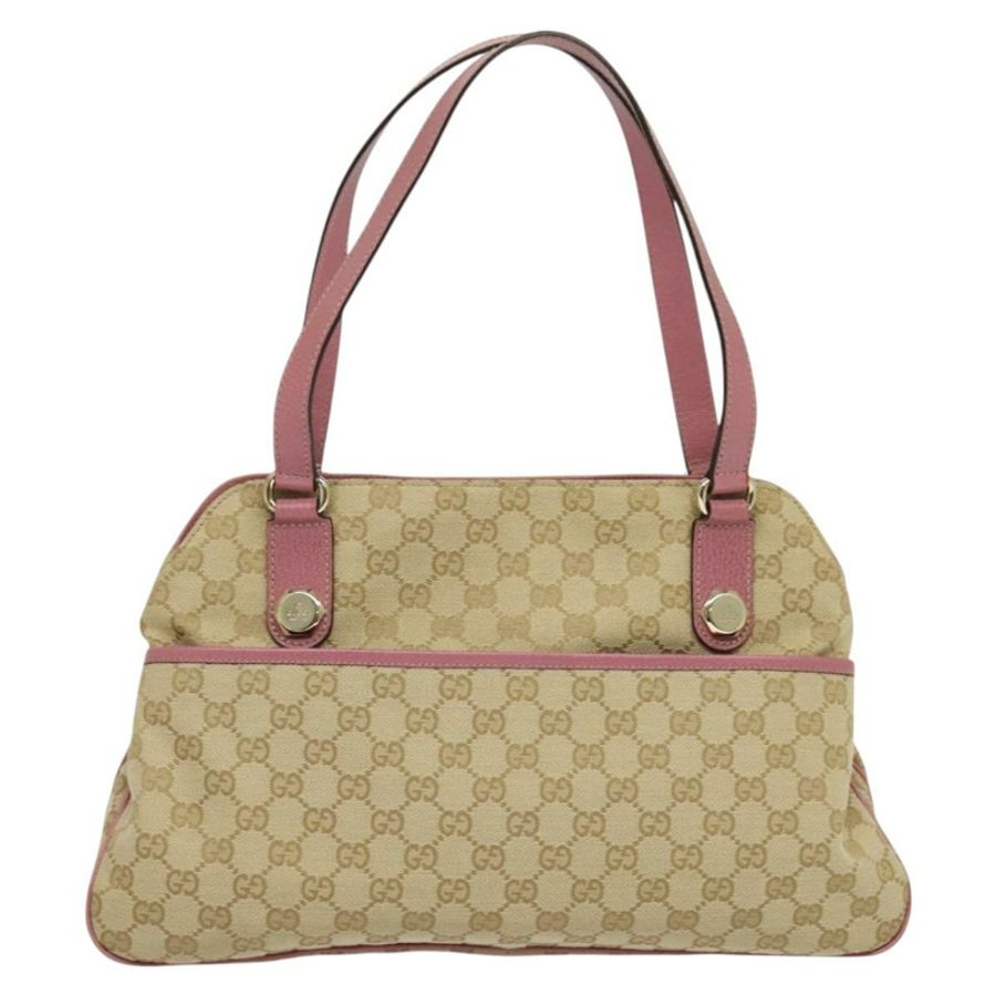 【日本直送】GUCCI GG帆布托特包 金色 米色 粉紅色 163288 正品 ki5792-12
