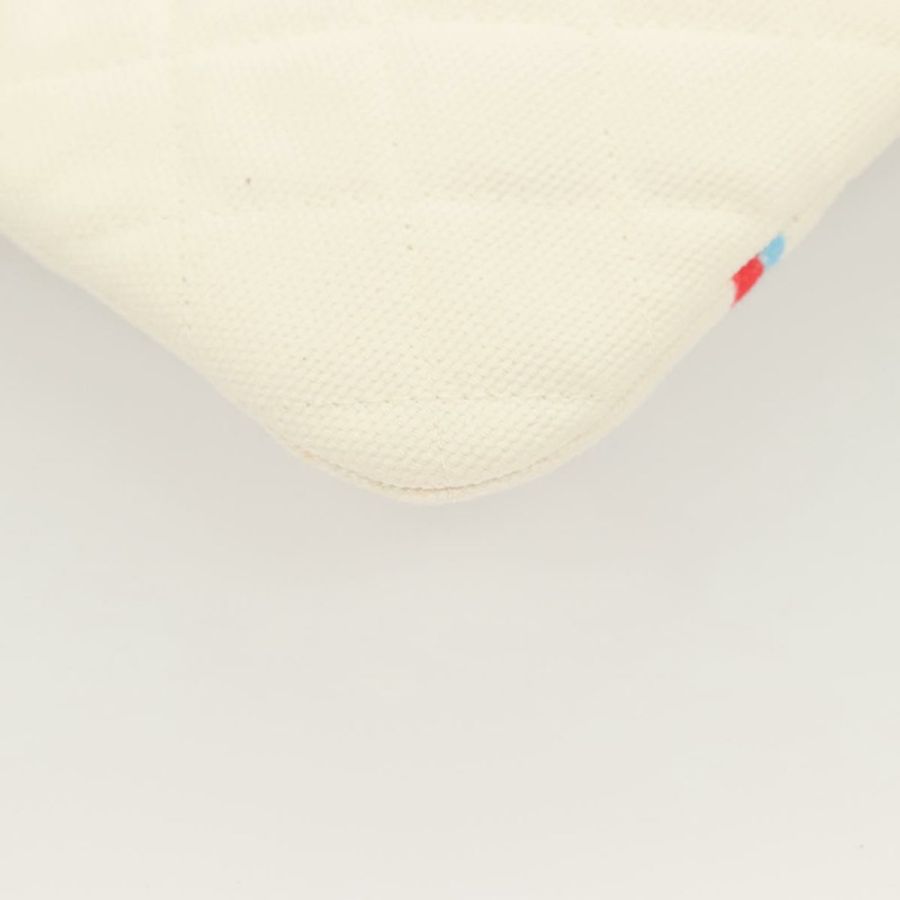 【日本直送】香奈兒 (CHANEL) Matelasse 帆布手拿包 白色 銀色 CC 標誌 Auth bs27077V-14