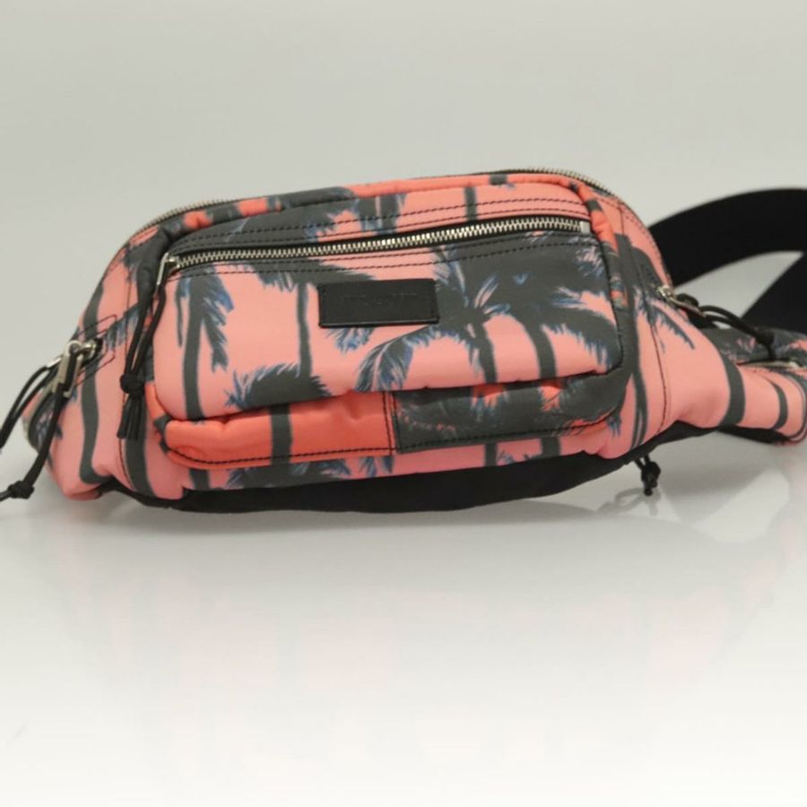 【日本直送】SAINT LAURENT 尼龍粉紅銀色斜背包 Auth bs27374-4