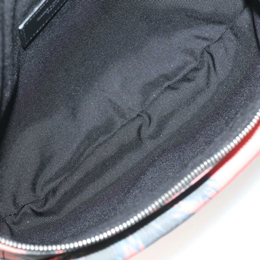 【日本直送】SAINT LAURENT 尼龍粉紅銀色斜背包 Auth bs27374-9