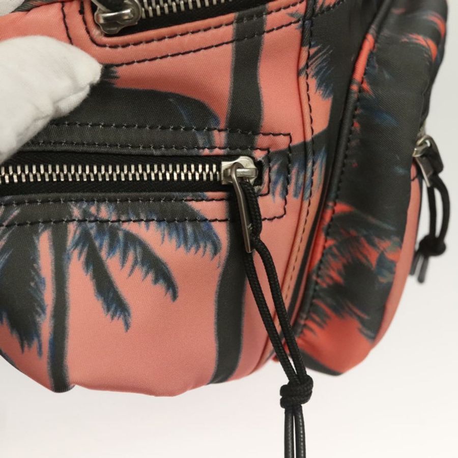【日本直送】SAINT LAURENT 尼龍粉紅銀色斜背包 Auth bs27374-19