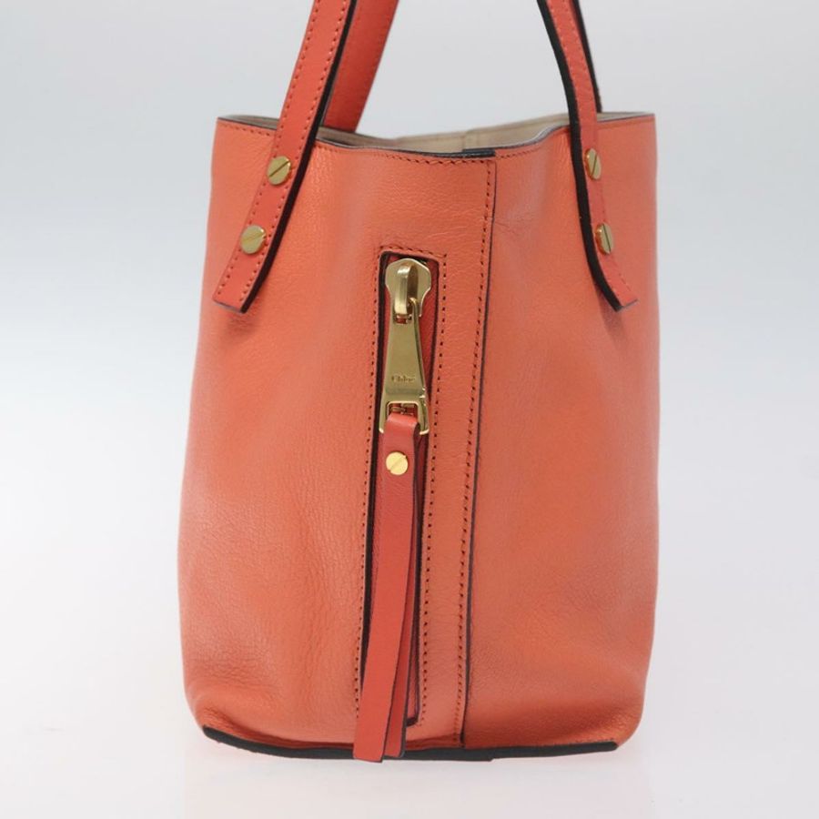 【日本直送】Chloe Dylan 手提包 皮革 橙色 金色 正品 BA3818-3